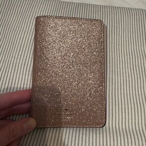Kate Spade Rose Gold Glitter Passport Cover